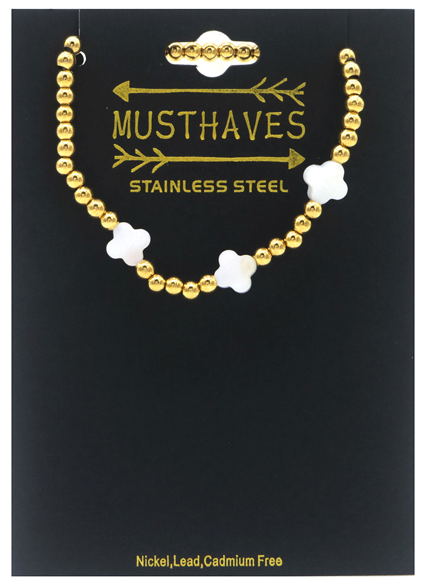 B-F22.3 B100-003-5 S. Steel Bracelet Clovers