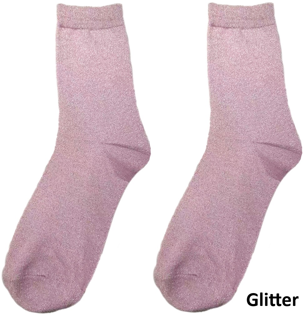 S-E8.2 SOCKS2512-200-5 Socks Glitter Size 38-45 Pink