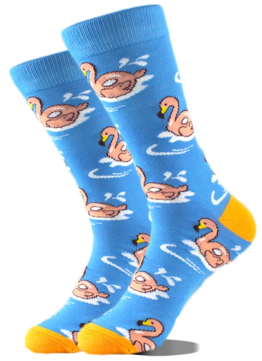S-F6.1 SOCKS2607-002 Pair of Socks Size 38-45 Flamingos