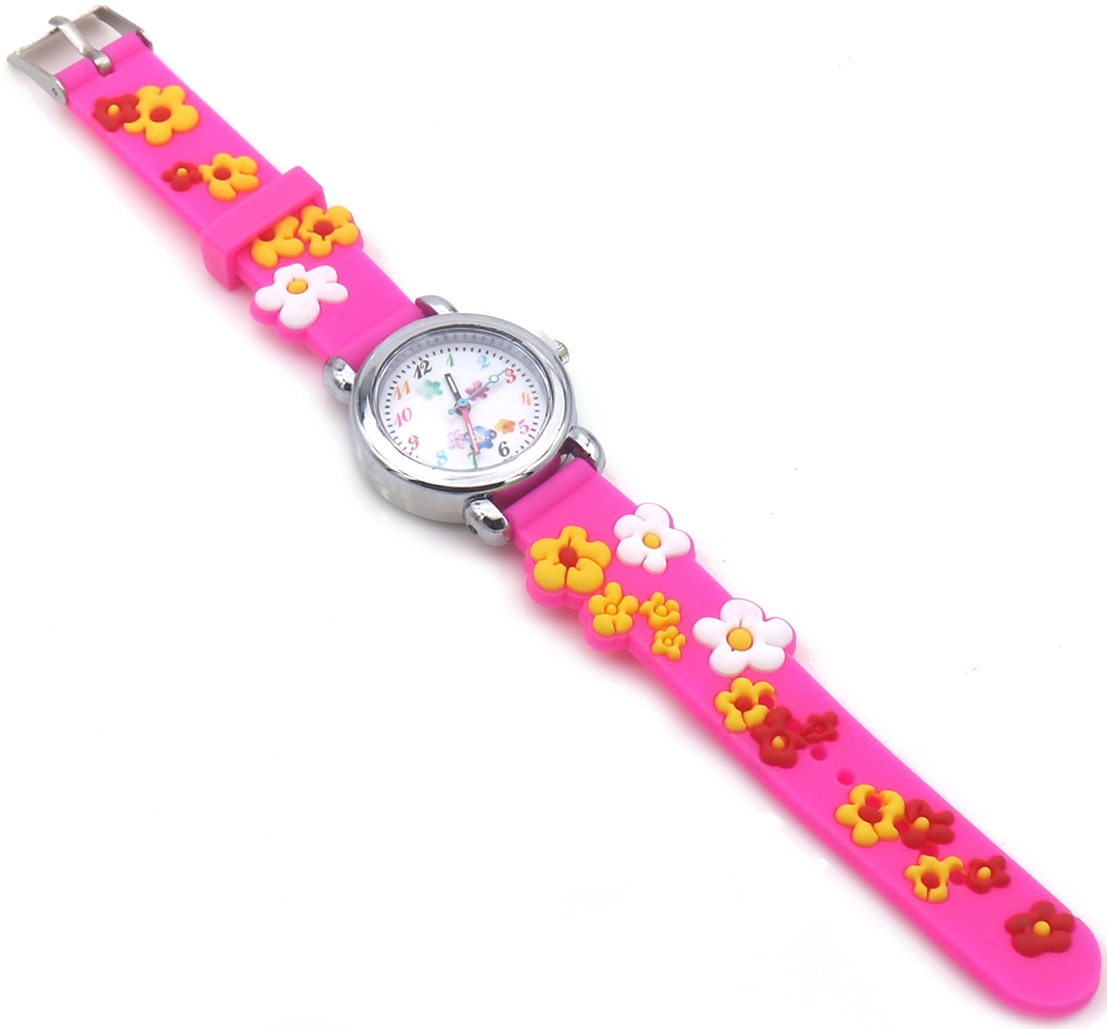 E-B18.3 W002-051-1 Quartz Watch for Kids - Flowers Pink