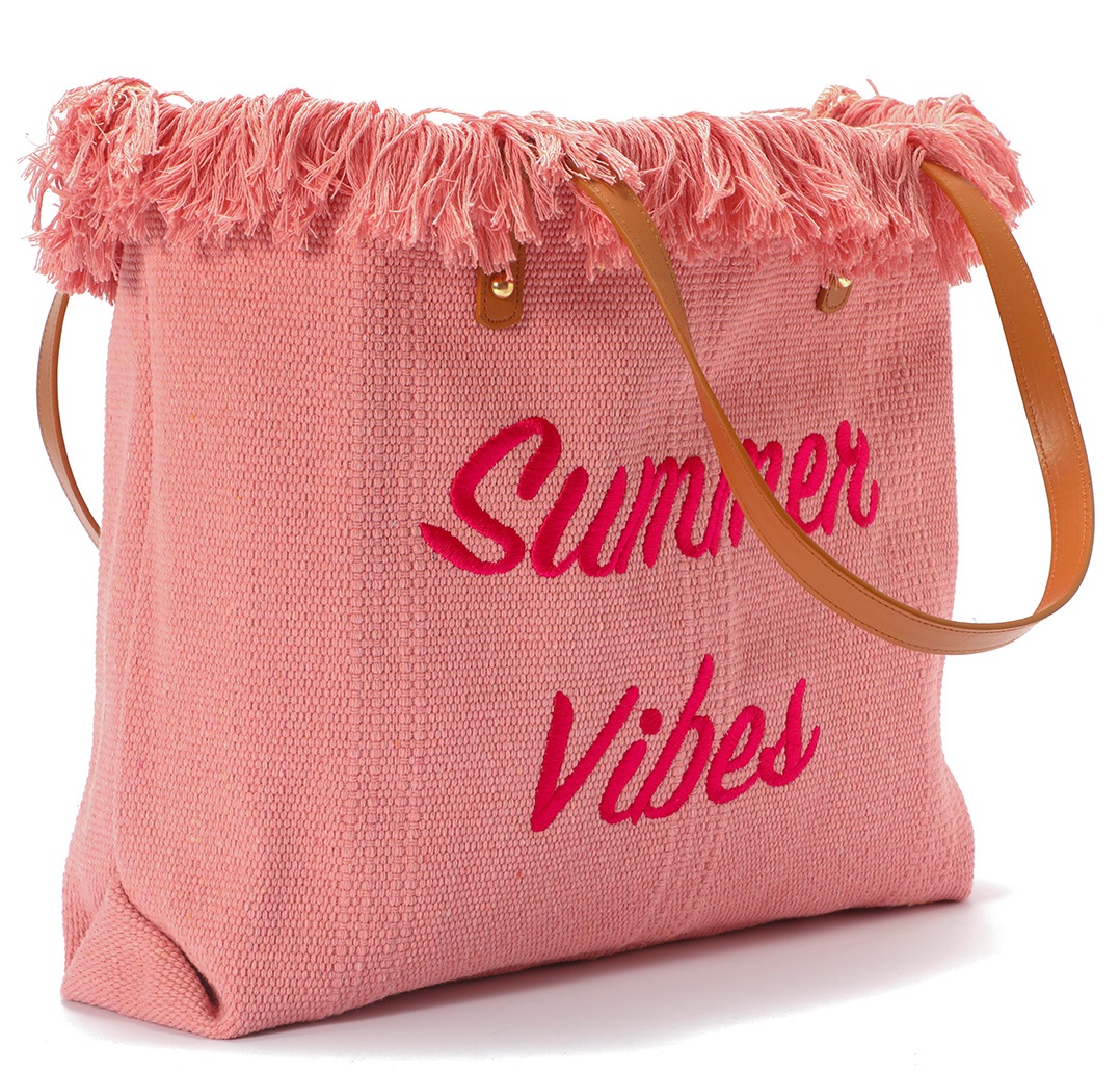 T-G4.2 BAG609-001D Cotton Beach Bag Summer Vibes 55x39cm