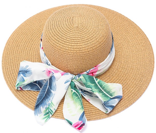 K-D3.1 HAT635-003B Summer Hat Scarf Brown