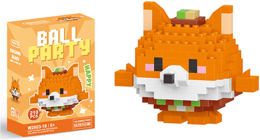 T-F4.1  W2603-18 Mini Building Block Set Fox