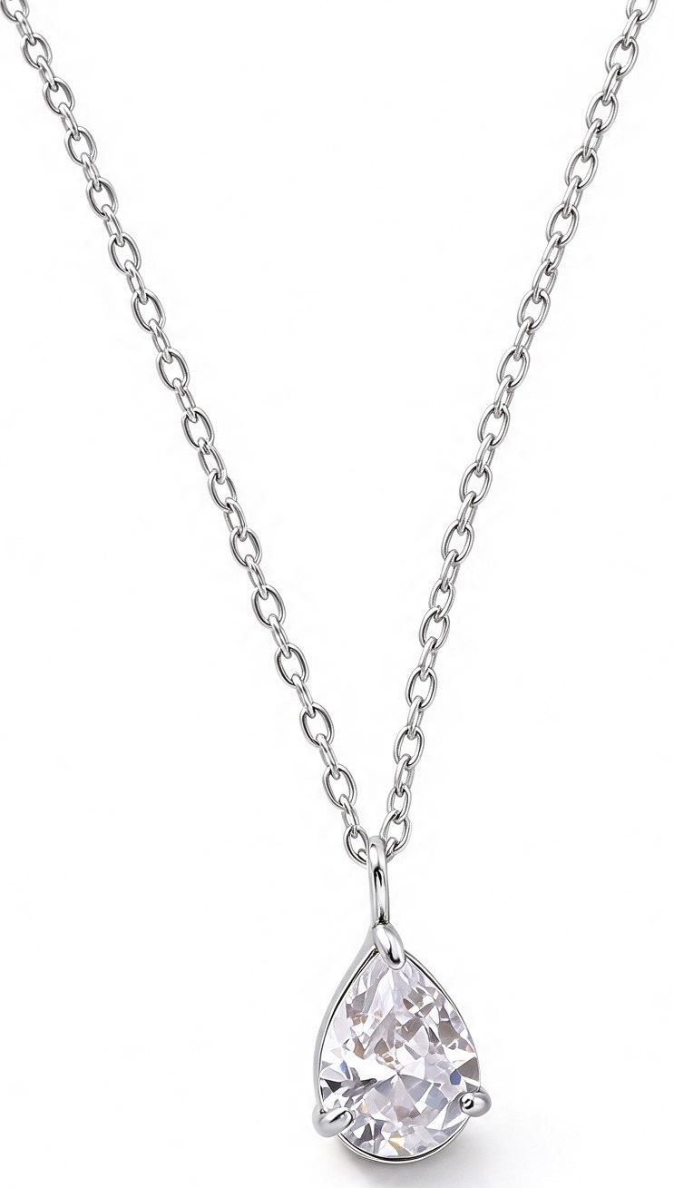 A-F2.3 N2643-052S S. Steel Necklace Crystal 40-45cm