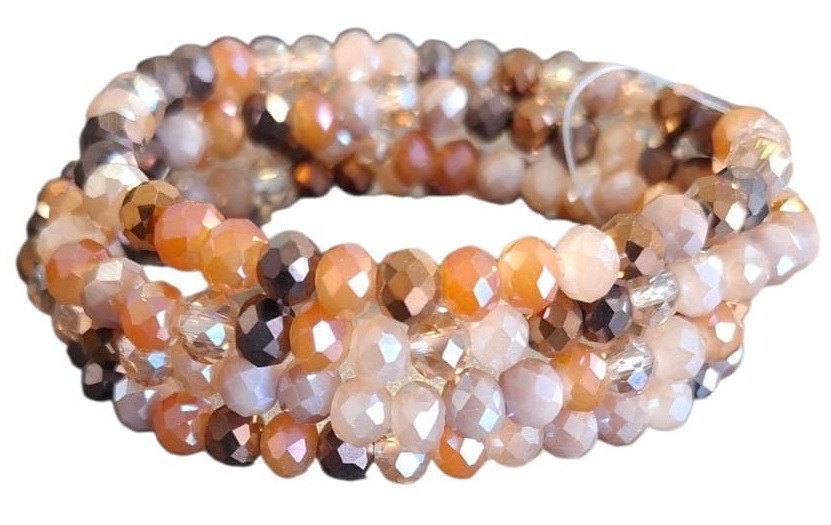 H-C6.1 B2565-002-2 Faceted Glass Bracelets 6mm - Set 4pcs
