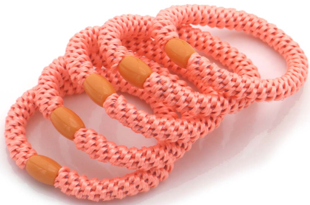 H-E1.1 H2253-004-XD6214 Hair Tie Set 5pcs Orange