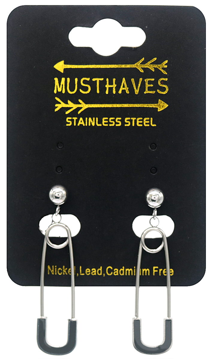 G-F2.1 E031-003S S. Steel Earrings 4cm