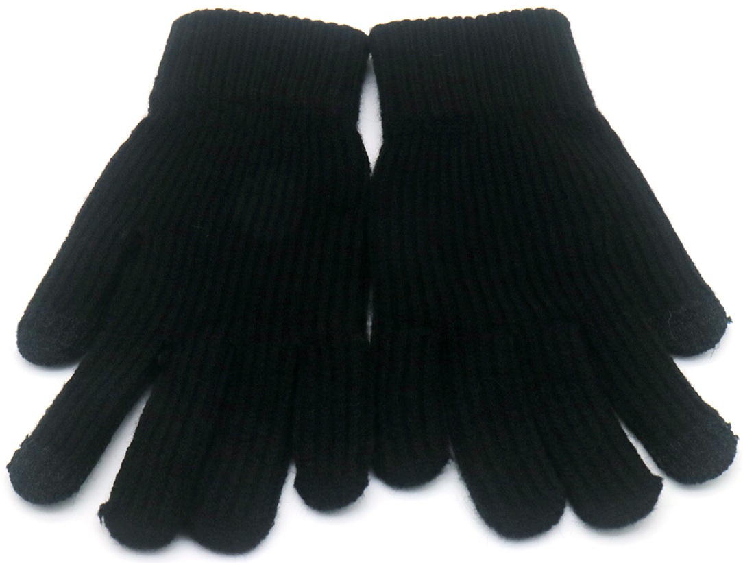 L-F2.1 GLOVE704-006-1 Knitted Gloves Black