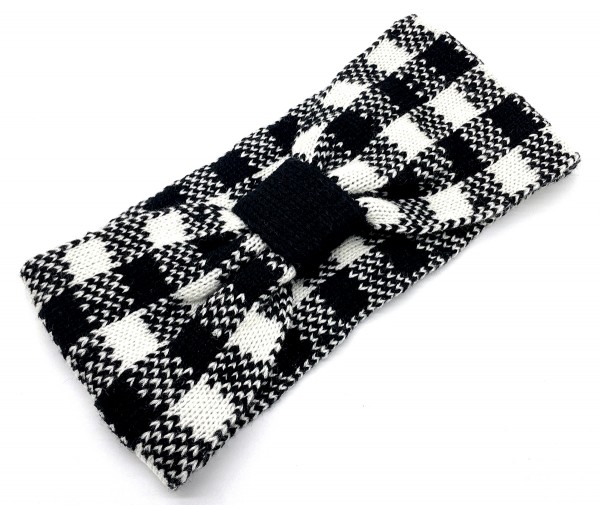 X-O6.1 H401-081 Headband Checkered Black-White