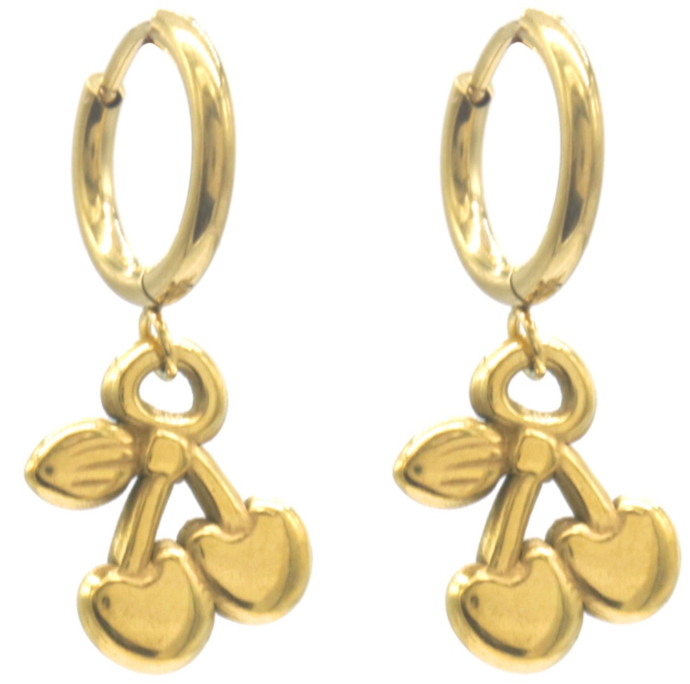 A-A5.1 E103-275G S. Steel Earrings Cherries 3x1cm