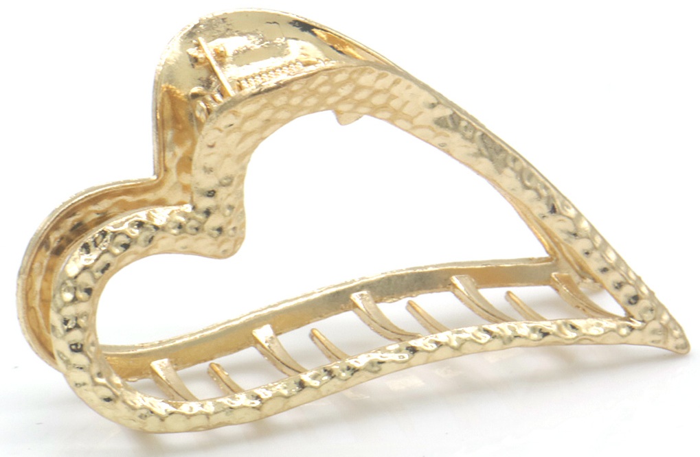 H-D12.1 H1039-013G Metal Hair Claw Heart 8cm