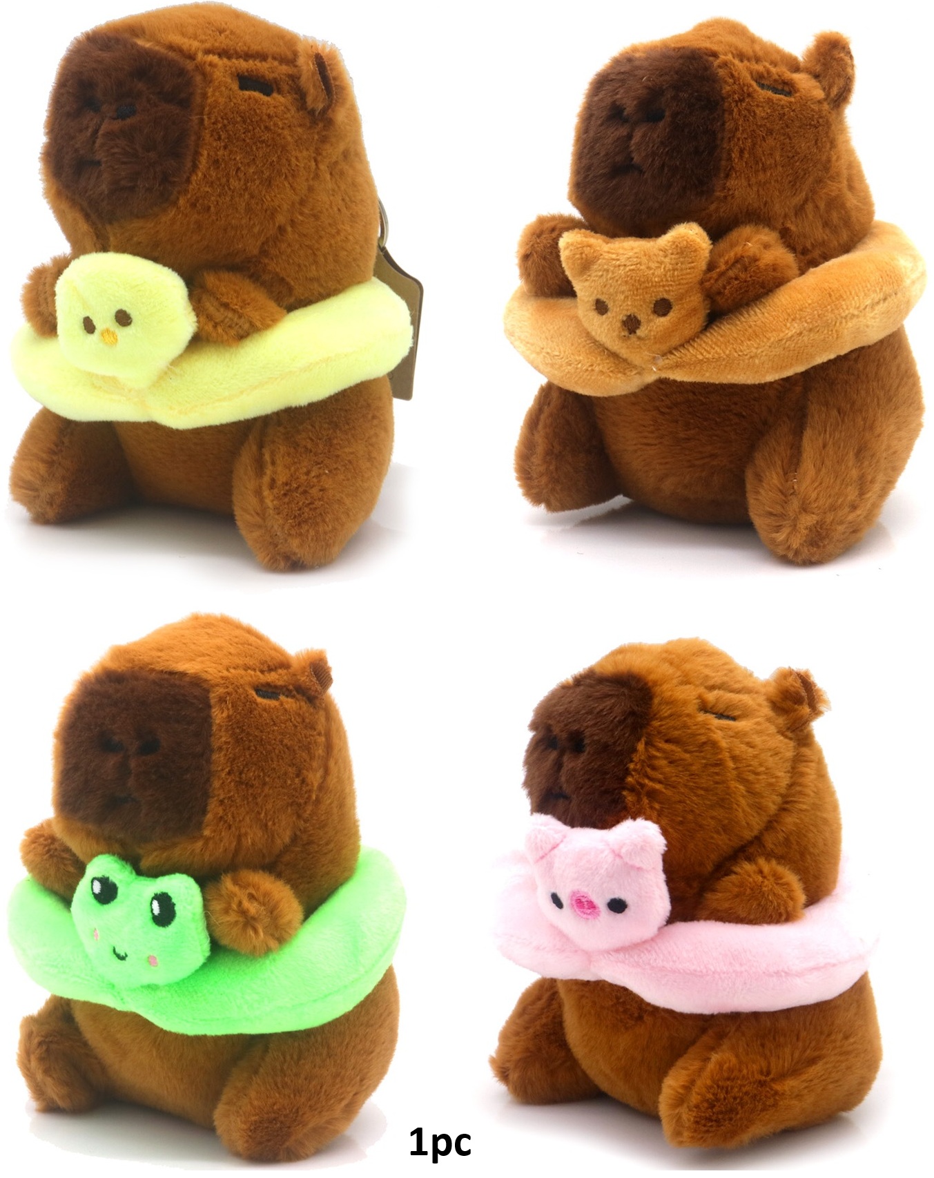 Z-D3.5 KY2512-050 Keychain Plush Capybara 12cm - Mixed Designs - 1pc