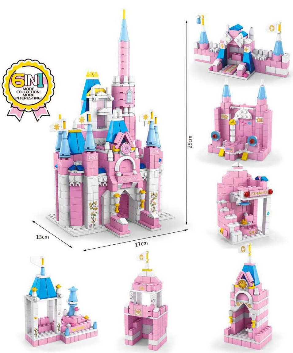 T-D6.2 TOY8832-3 Building Block Set 6 in 1 Castle - 1000pcs