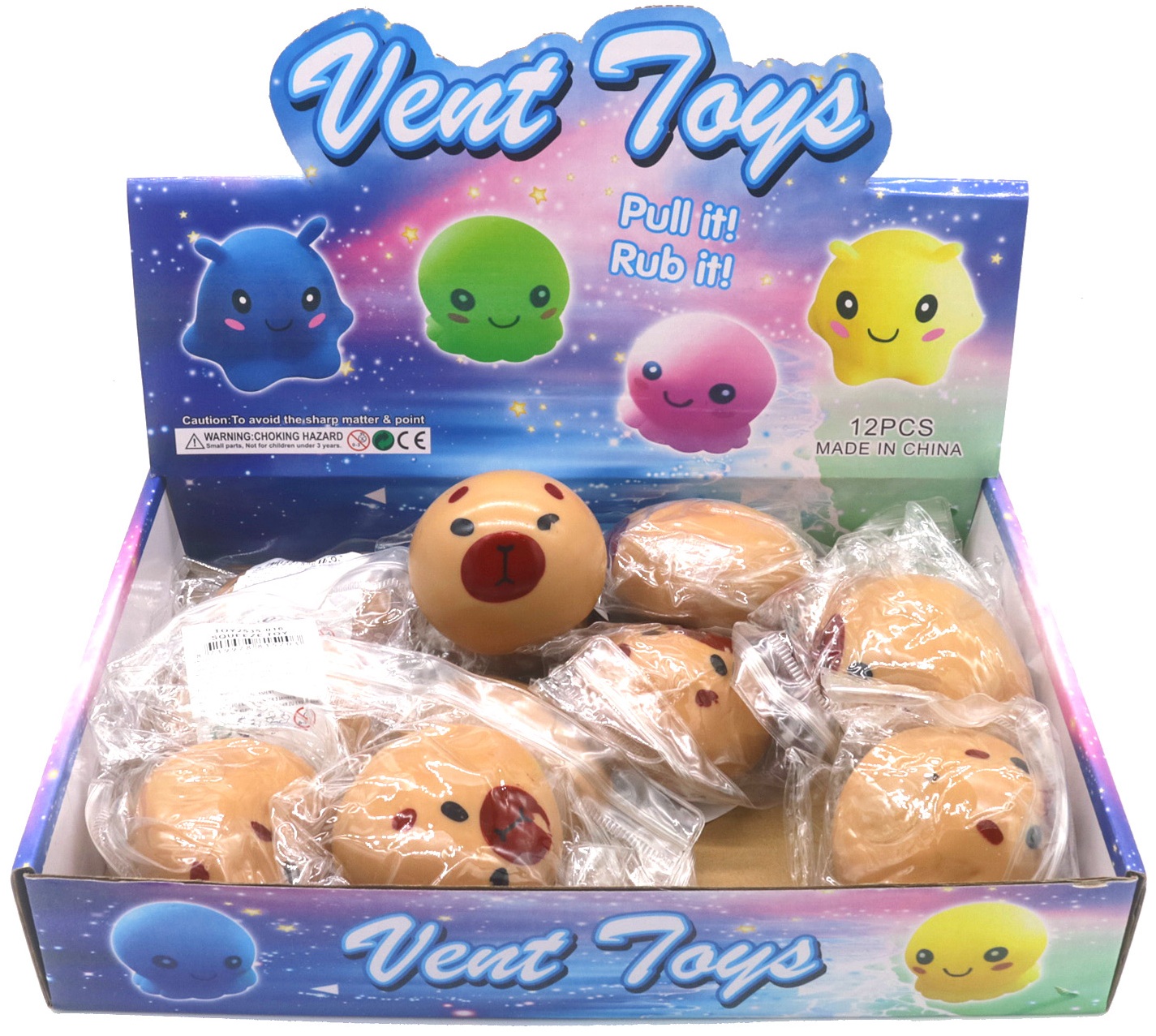 T-J3.2 TOY2535-016 Decompressio Toy Squishy Capybara 6cm - 12pcs