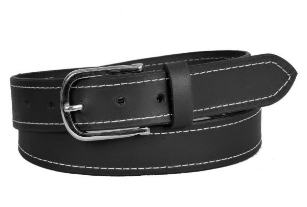 S-I7.2 BELTI-002 Grain Leather Belt Black 3.5x100cm