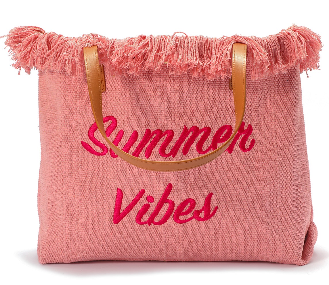 T-G4.2 BAG609-001D Cotton Beach Bag Summer Vibes 55x39cm