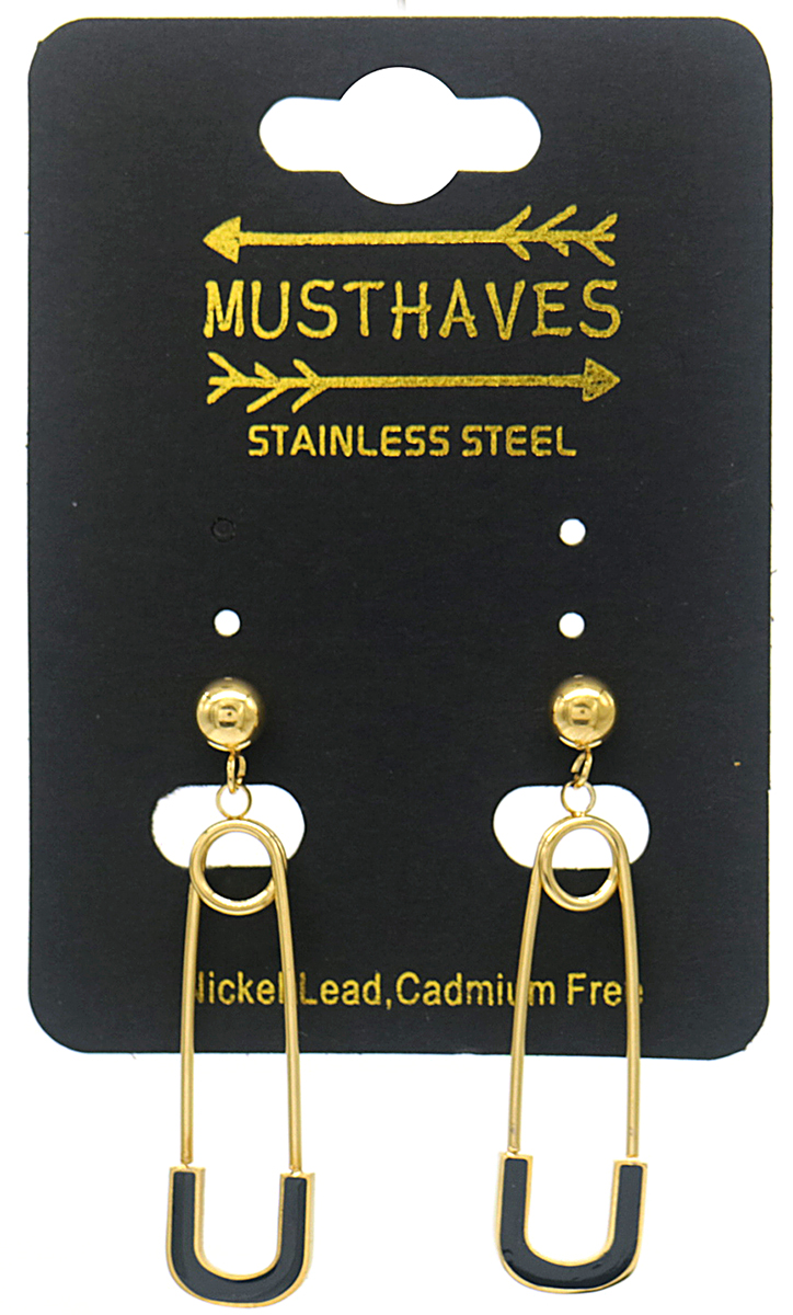 G-F6.1 E031-003G S. Steel Earrings 4cm