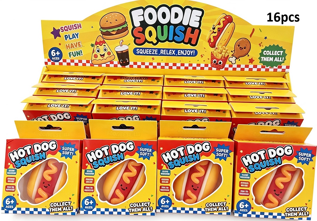 Y-F3.2 TOY003-019 Squishy Hotdog 9cm - 16pcs