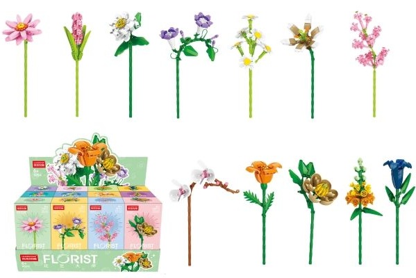 Y-E2.3 TOY9094 Building Blocks Flowers - 12pcs in Display