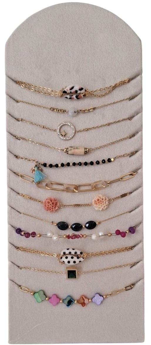 S-B8.3 Stainless Steel Bracelets on Display - 12pcs