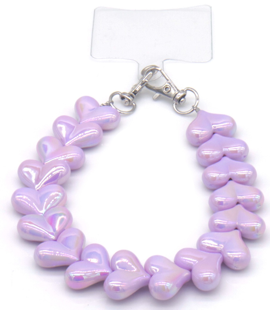 A-B12.1  KEY1026-001-5 Phone Cord Hearts Purple