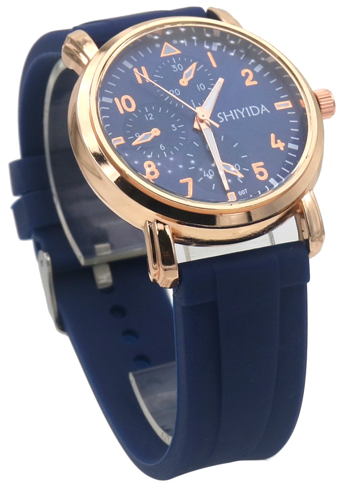 A-C18.4 W002-013-5 Quartz Watch Rubber Strap Blue