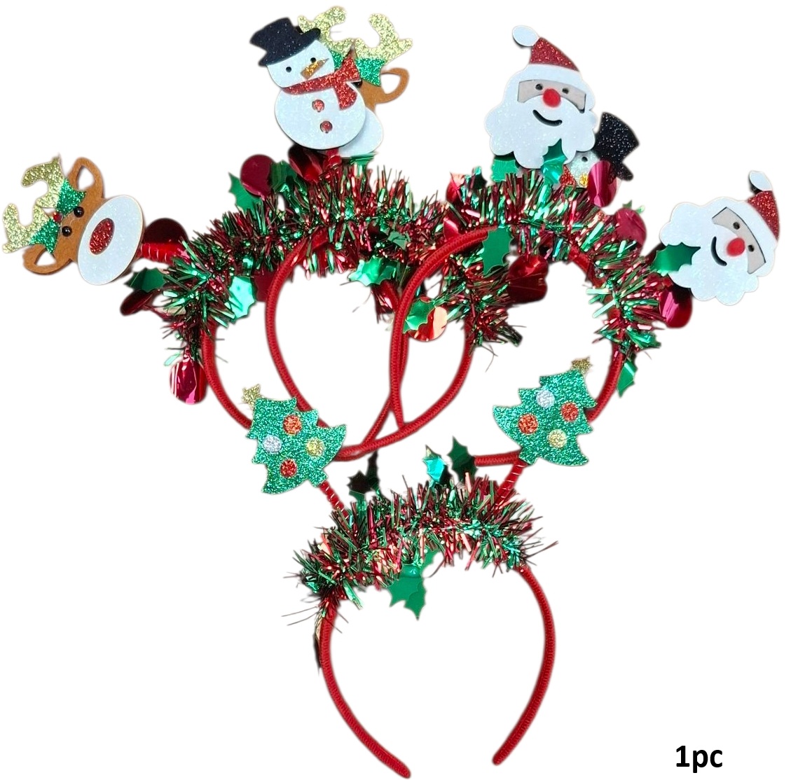 X-N8.2 H1039-001 Christmas Diadem Mixed Designs - 1pc X-N8.2 H1039-001 Christmas Diadem Mixed Designs - 1pc