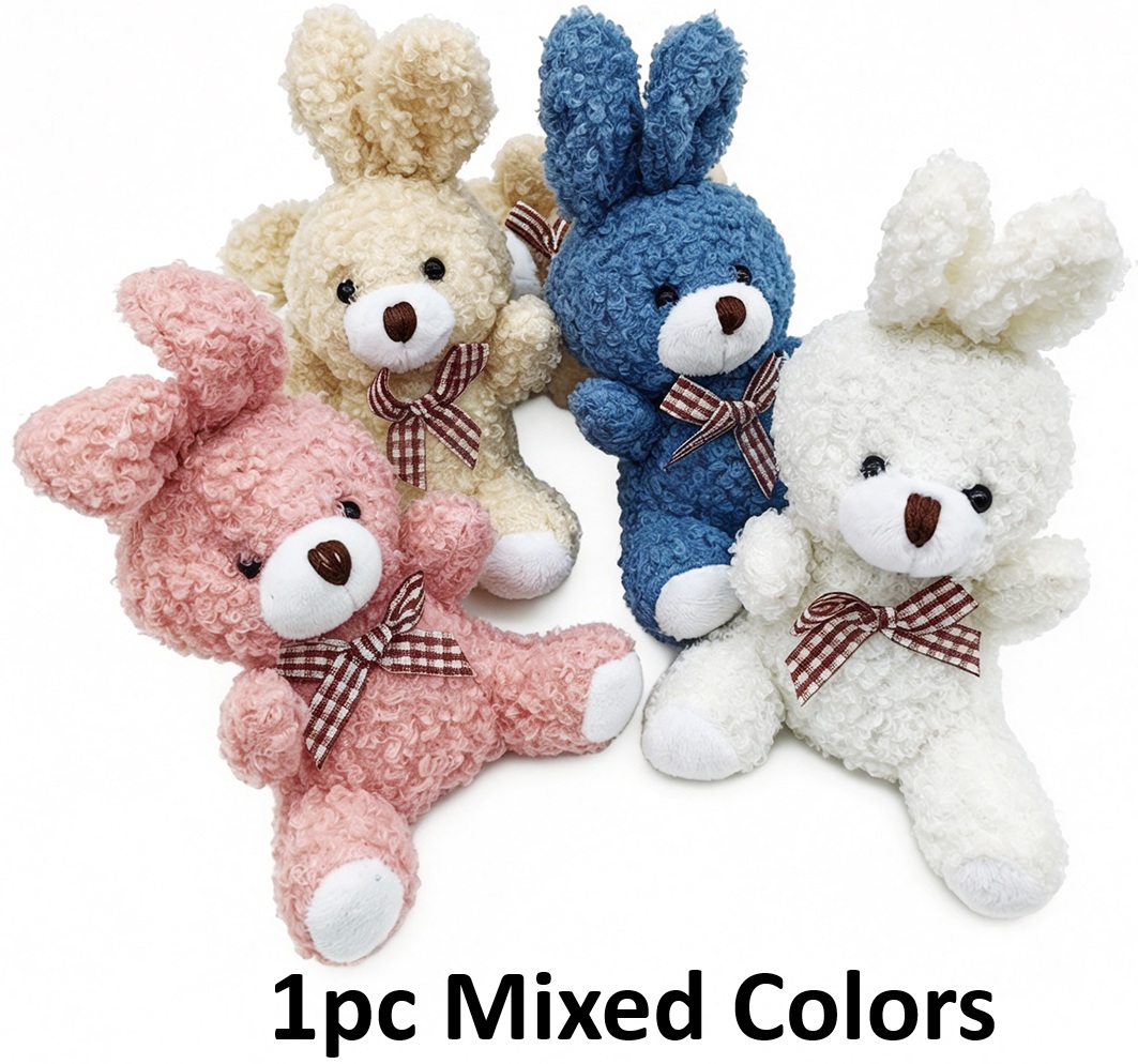 Y-C2.5 KY615-466A Plush Keychain Rabbit 1.1.5cm Mixed Colors - 1pc
