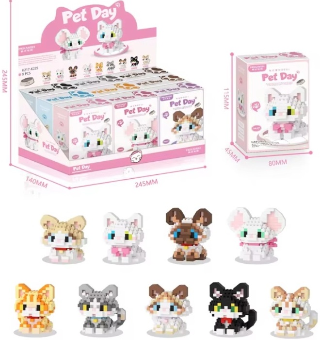 K-F8.1 S16 Mini Building Blocks Cats - 9pcs