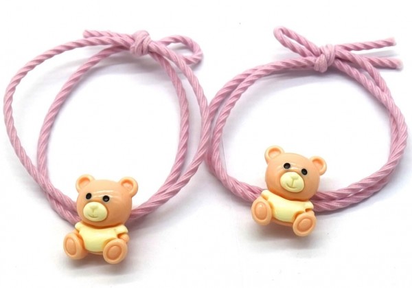 I-A19.3 H717-003 Hair Elastics Bear 2pcs Pink I-A19.3 H717-003 Hair Elastics Bear 2pcs Pink