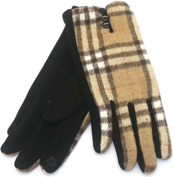 I-B11.1  GLOVE704-003 No. 3 Gloves Checkered Brown