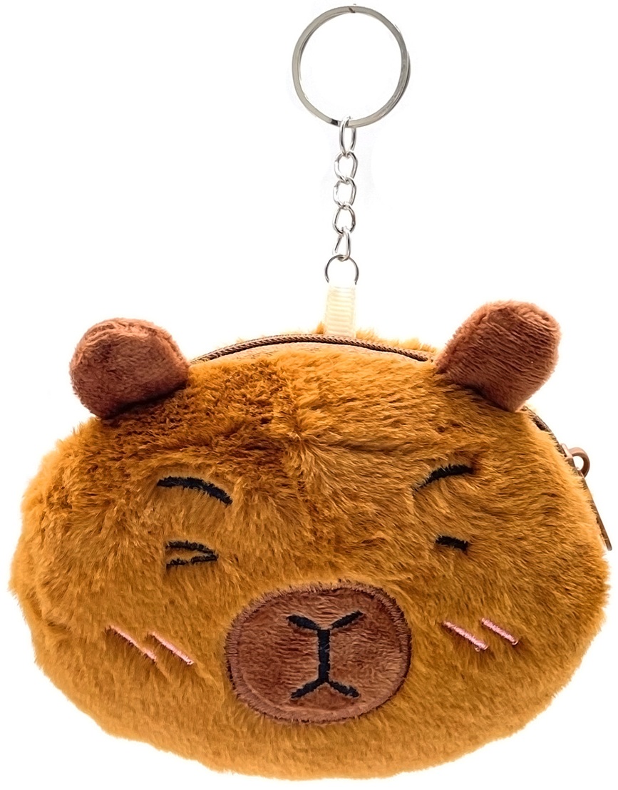 Q-A2.1 KEY1042-002 Plush Wallet Capybara 11.5cm - Mixed Designs 1pc