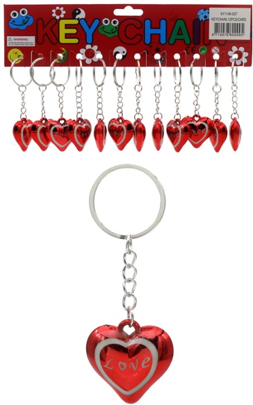 H-F1.1 KY1146-007 Keychains Hearts 3.5cm - 12pcs