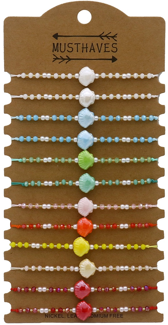 D-E11.2  B1143-002 Bracelet Set Shells - 12pcs