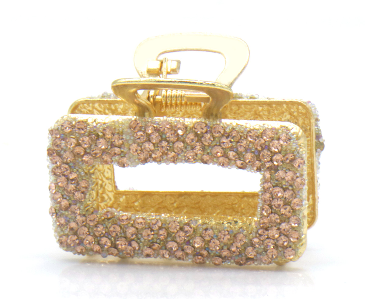 H-E1.1 H1039-016S Hair Claw Crystals Champagne 4.5cm