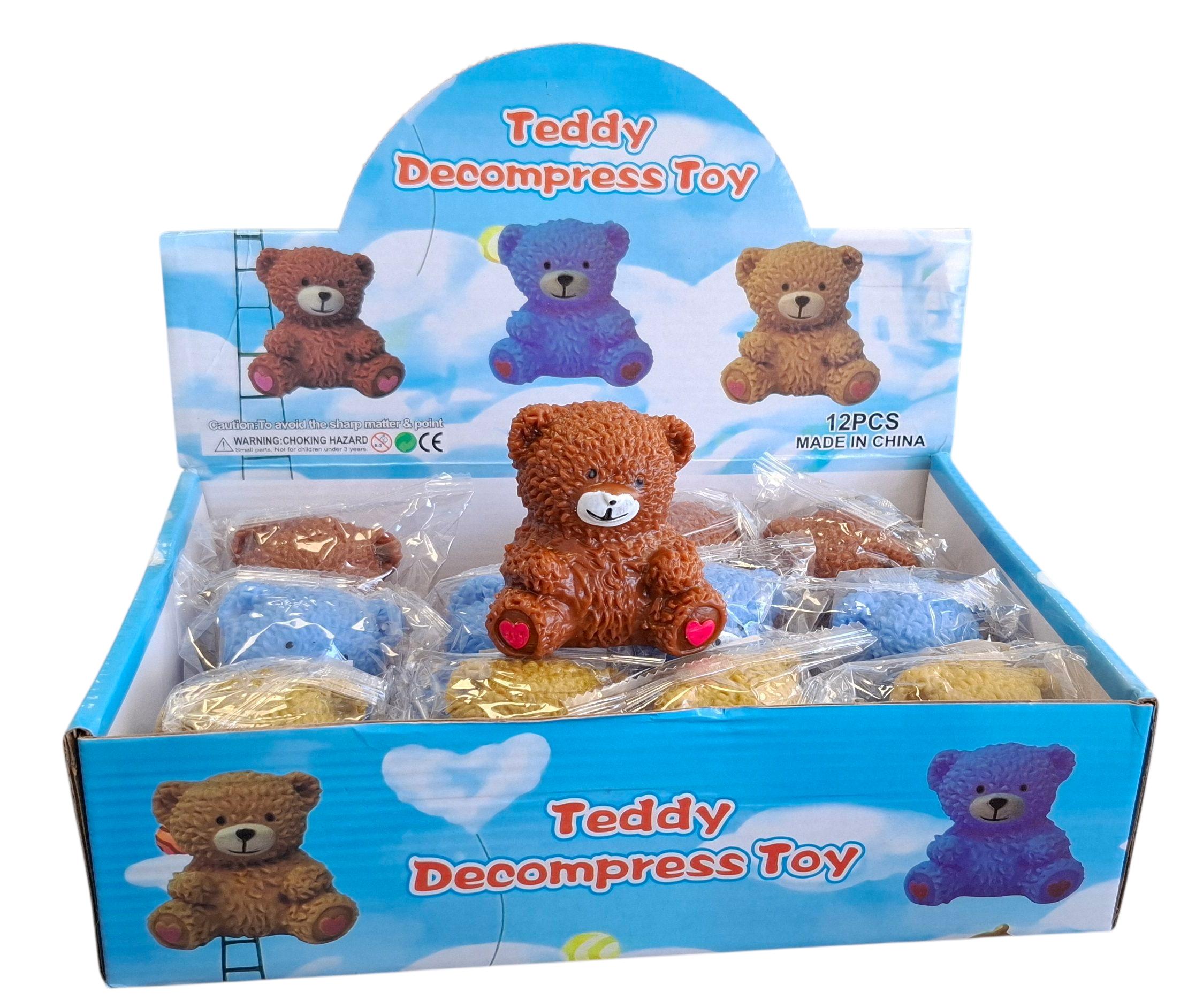 T-D4.1 TOY2535-004 Decompression Squishy Toy 8cm Bear - 12pcs