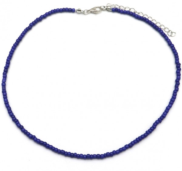 A-E15.3 N1656-004 No.1 Necklace Glass Beads 37-44cm Blue