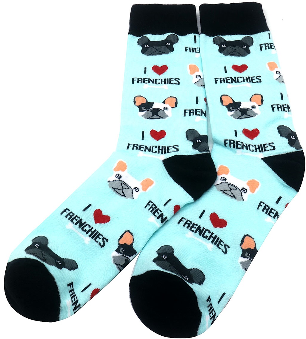 S-I2.4 SOCKS2424-026 Pair of Socks Size 38-45 French Bulldog