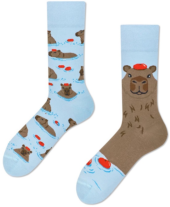 S-G6.3 SOCK2438-084  Pair of Socks Size 38-45 Capybara