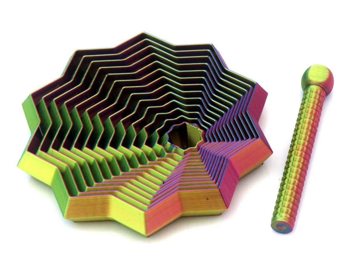 R-I7.2 TOY1152-002 3D Printed Fidget Toy 8cm - 1pc Mixed Colors