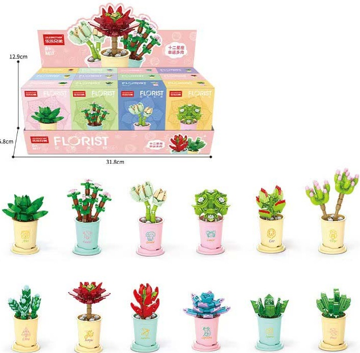 Y-A5.3 TOY8817 Building Blocks Florist - 12pcs in Display