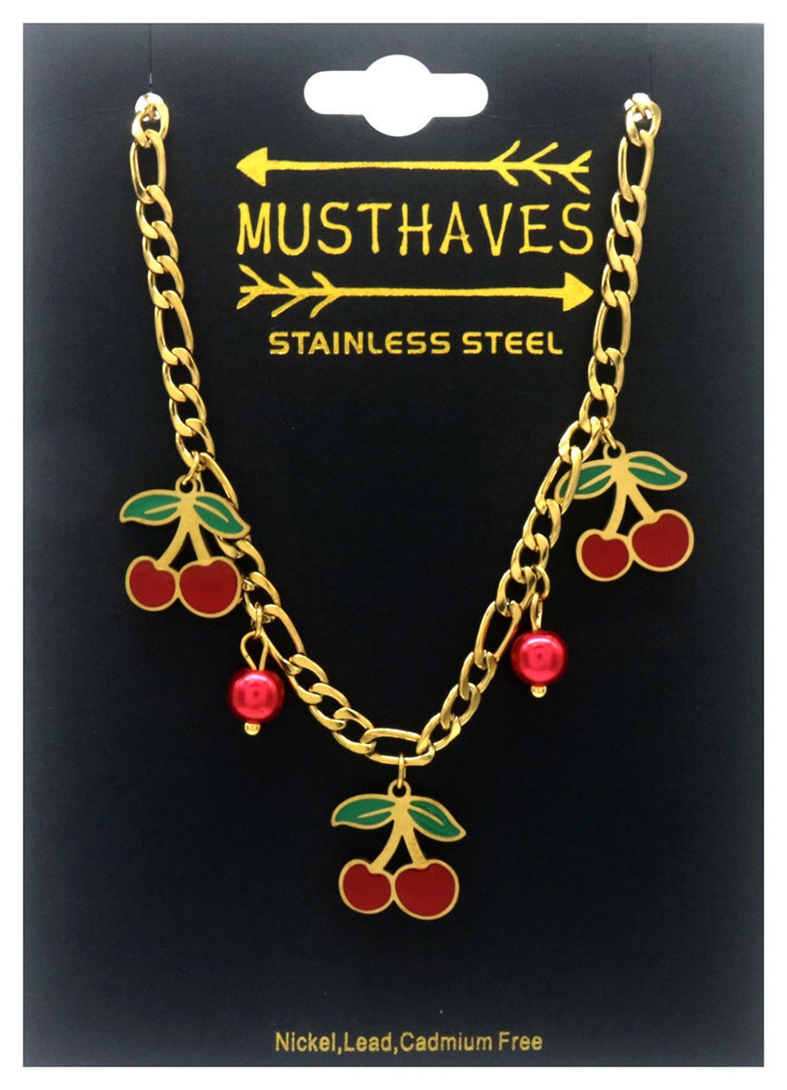 F-A9.2 B2503-044G S. Steel Bracelet Cherries 16-21cm