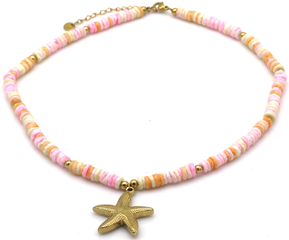 G-D8.3 N1036-010 S. Steel Necklace Starfish 40-45cm