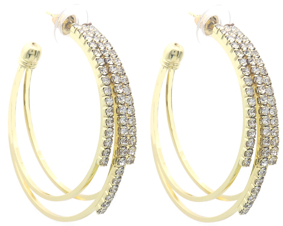 F-D25.1 E2458-122-1 Earrings Crystal 4.5cm