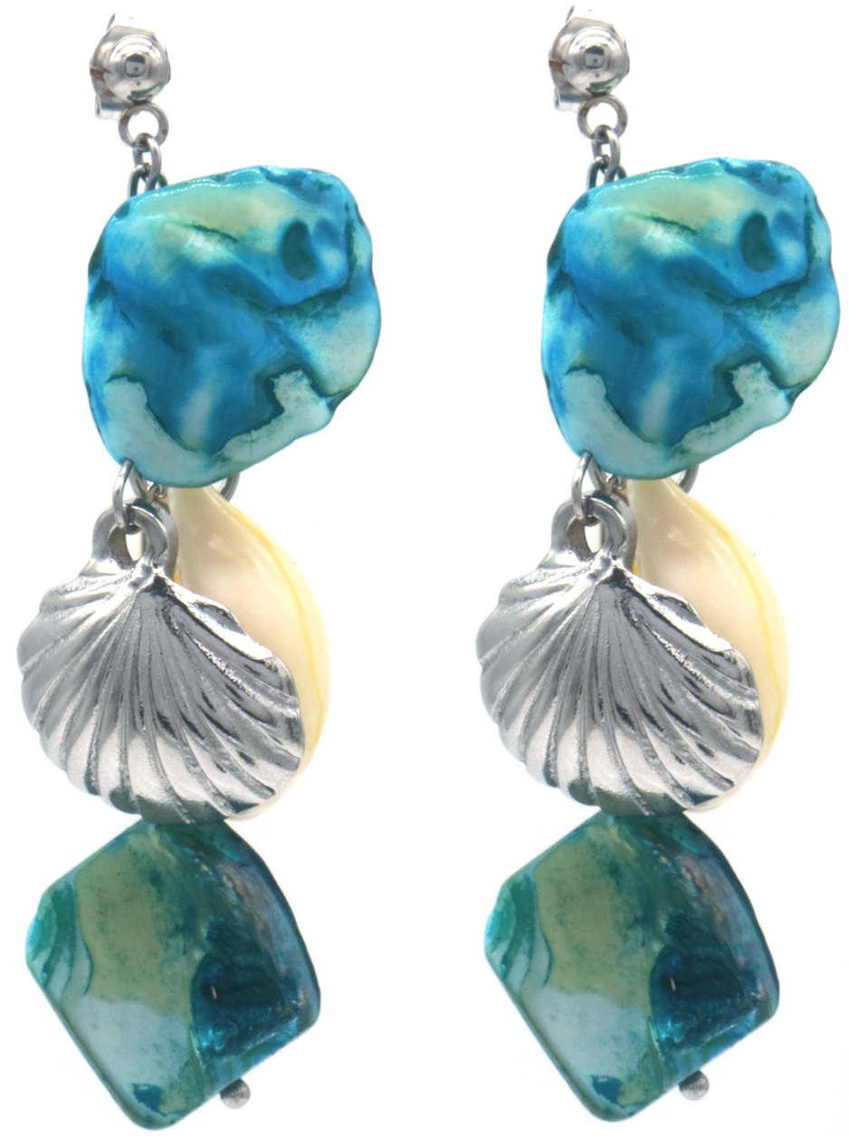 C-C18.1 E074-100S S. Steel Earrings Shells 6cm
