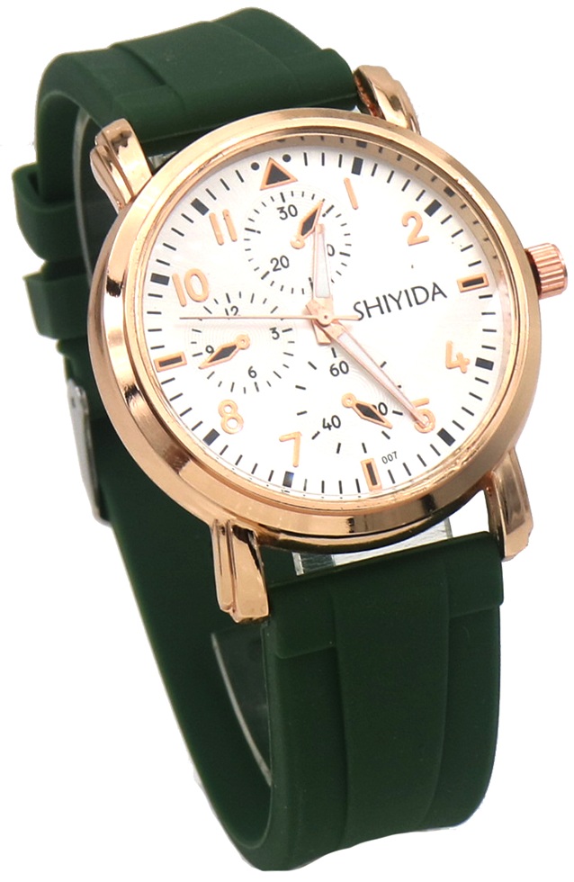 A-F20.1 W002-013-1 Quartz Watch Rubber Strap Green