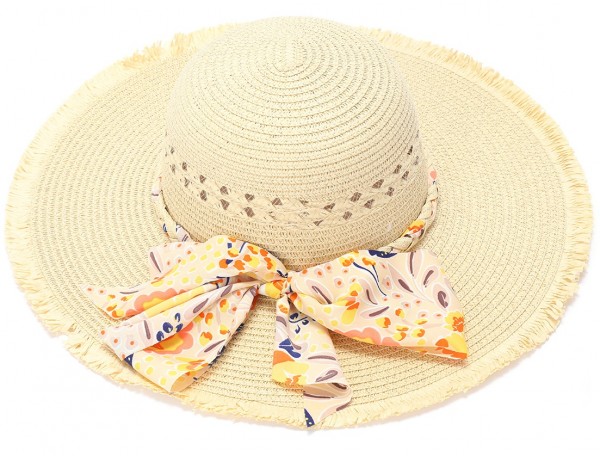 L-D5.1 HAT635-002A Summer Hat Scarf Beige