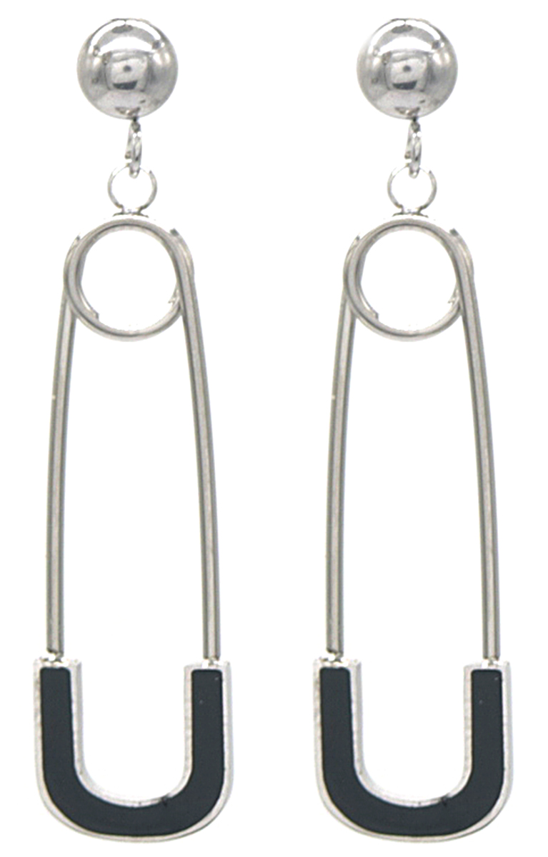 G-F2.1 E031-003S S. Steel Earrings 4cm