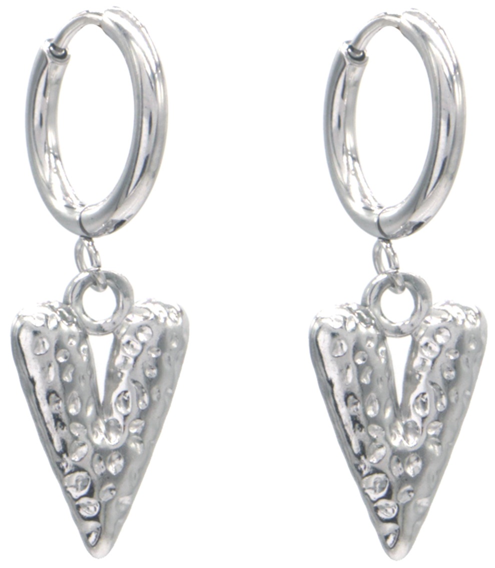A-B6.3 E103-286S S. Steel Earrings Heart 3.2x1cm