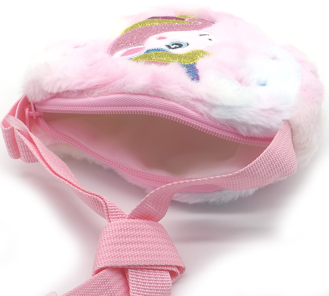 Q-N8.2 BAG2403-052-1 Fluffy Bag Unicorn 19x15cm for Kids